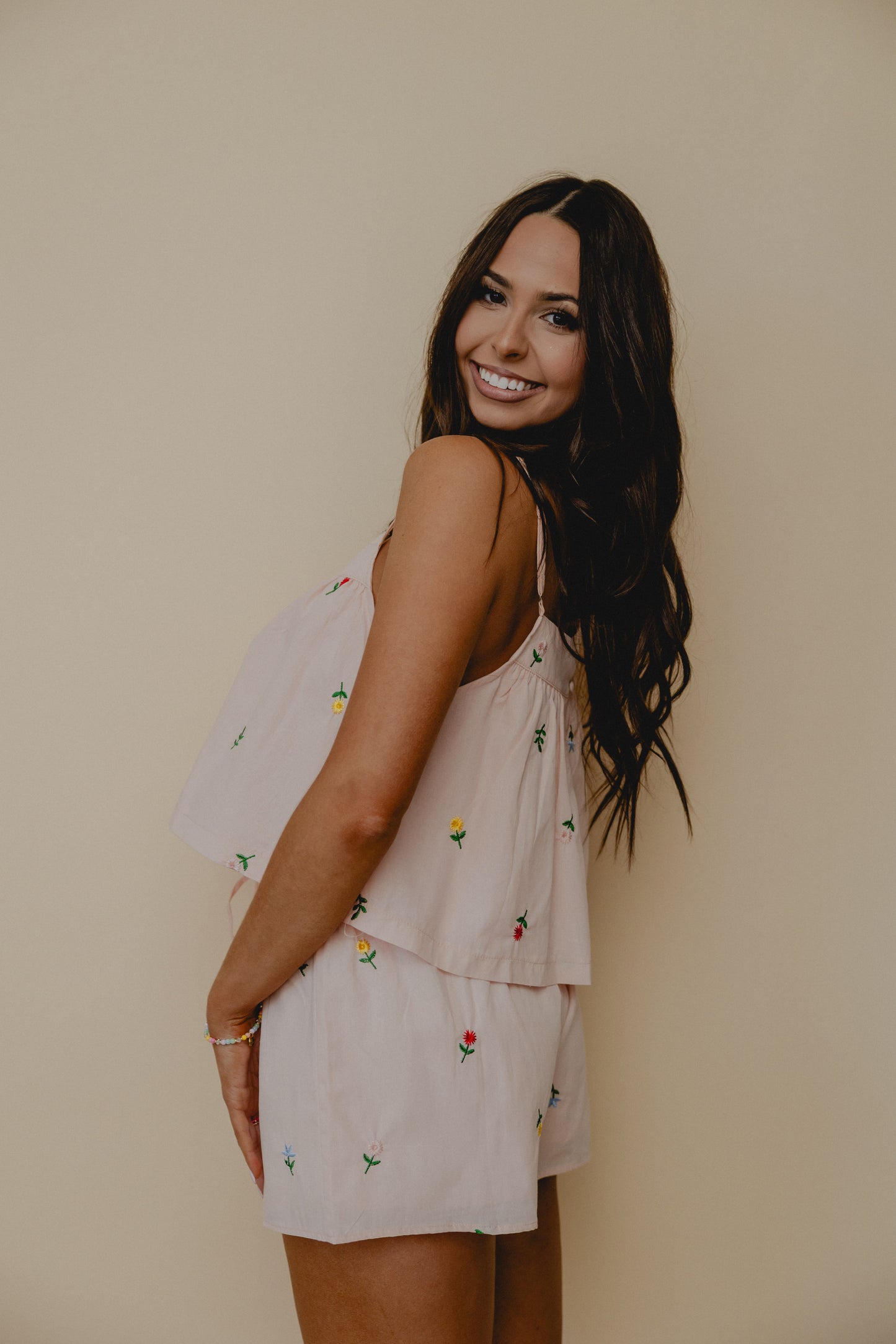 Welcome To Paradise Embroidered Tank Blush
