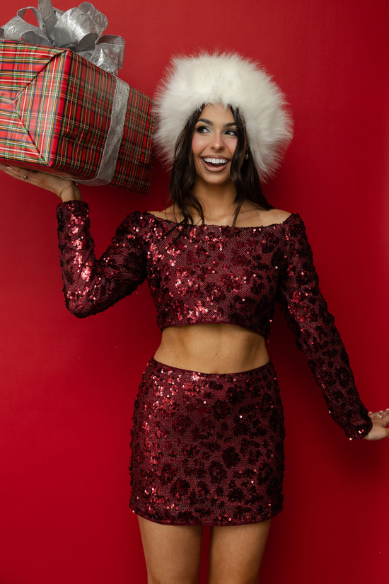 The Nice List Sequin Top Red