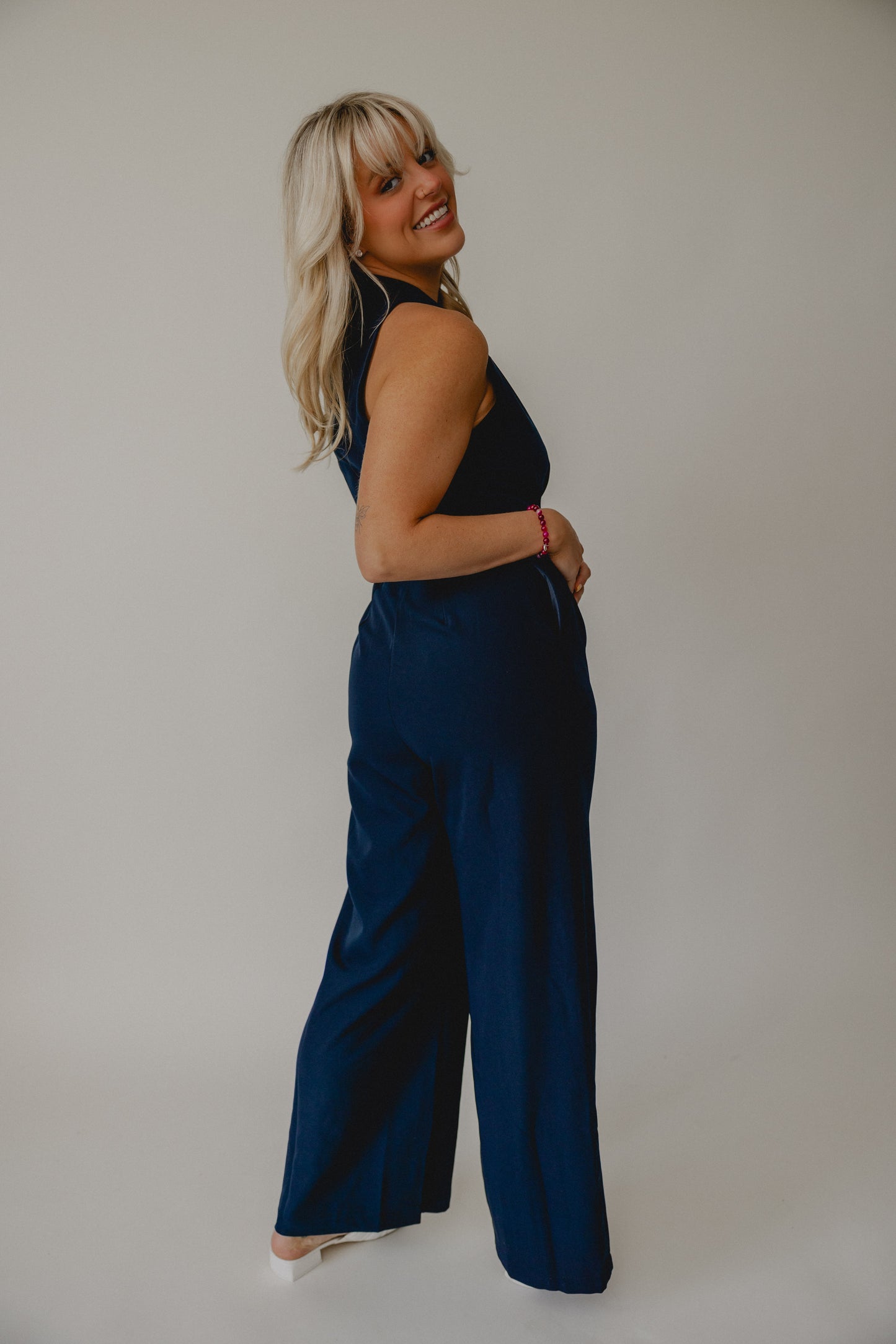 Finest Touch Halter Jumpsuit Navy