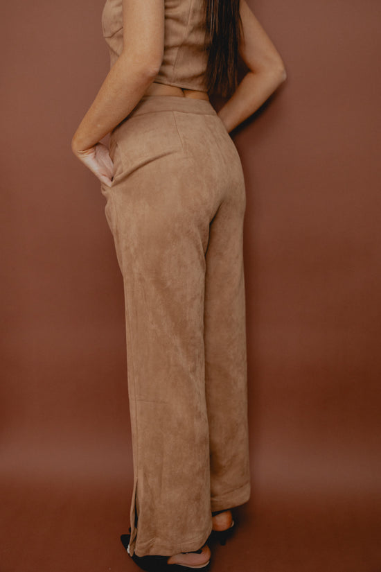 In The Pines Faux Suede Pants Tan