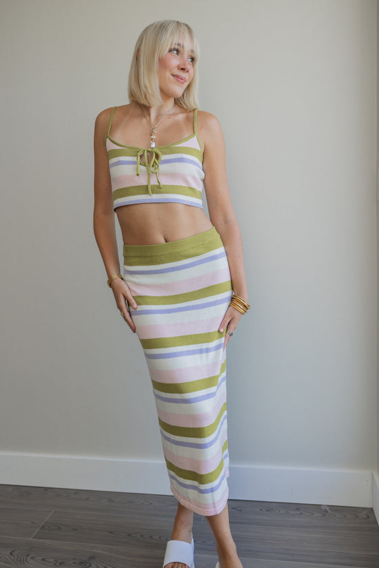 Kiwi Smoothie Stripe Skirt