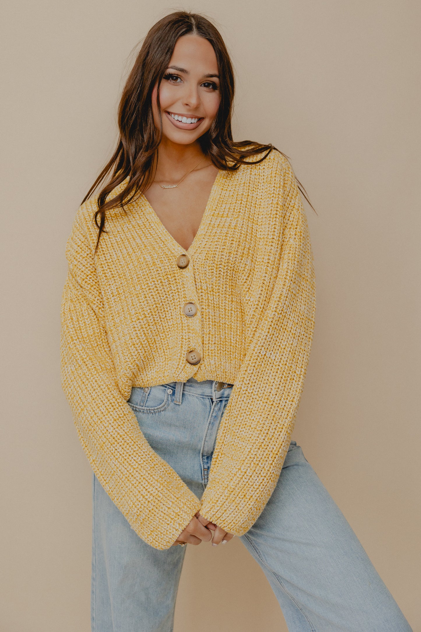 Sunroof Cardigan Yellow