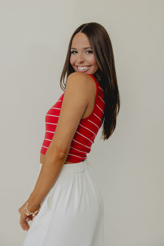 So Far So Good Stripe Tank Red