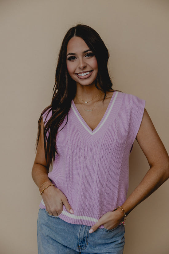 Idyllic Days Knit Vest Lilac