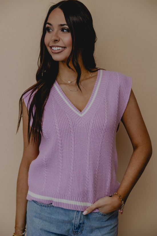 Idyllic Days Knit Vest Lilac