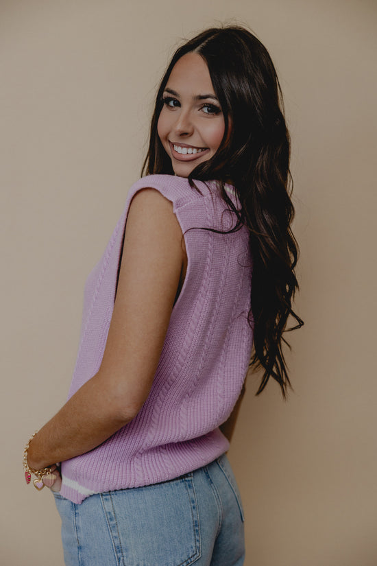 Idyllic Days Knit Vest Lilac