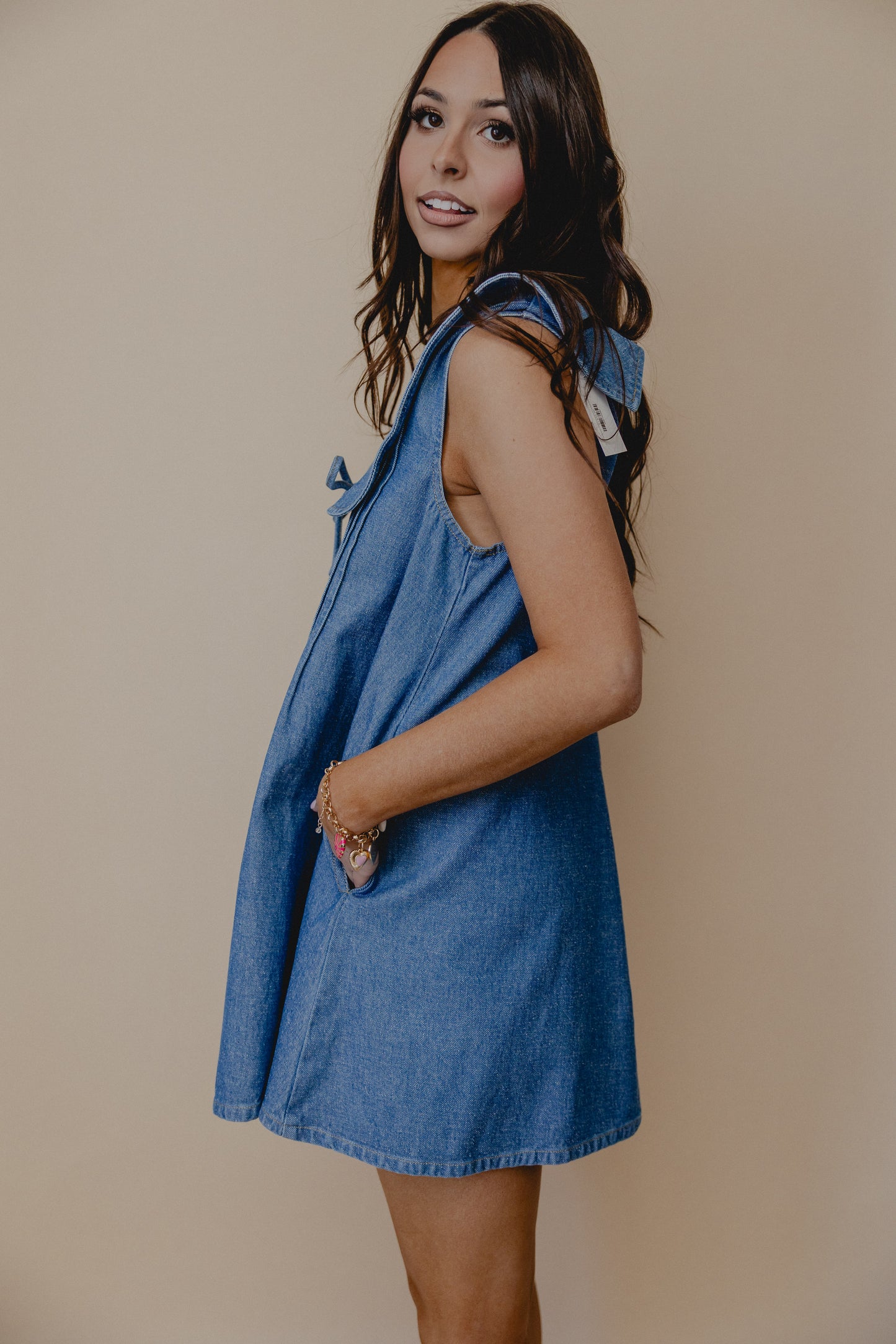 Espresso Shot Collared Dress Denim