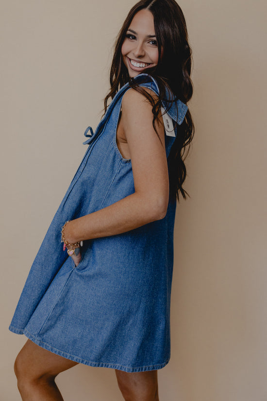 Espresso Shot Collared Dress Denim