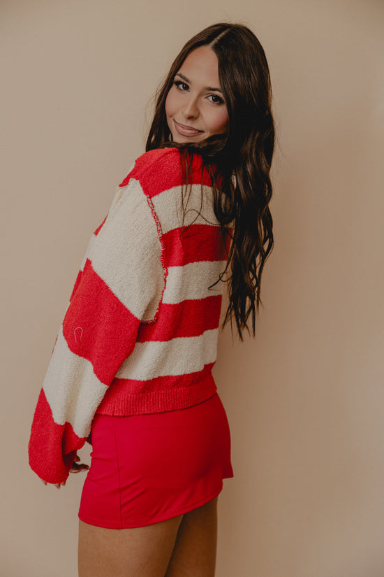 Got You Smitten Stripe Sweater Red/Cream