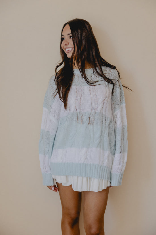 Ice Pop Stripe Sweater Baby Blue