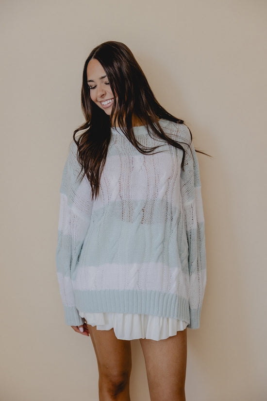 Ice Pop Stripe Sweater Baby Blue