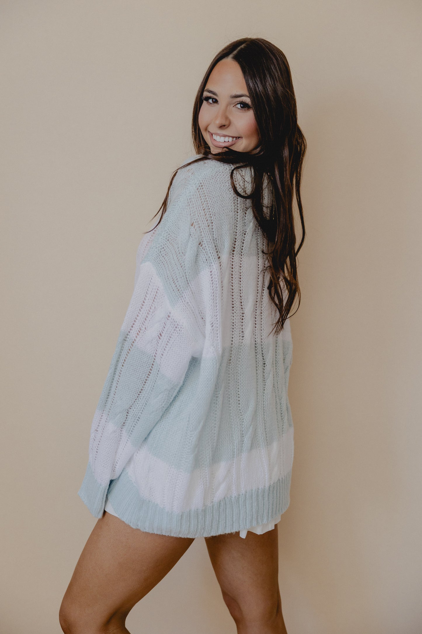 Ice Pop Stripe Sweater Baby Blue