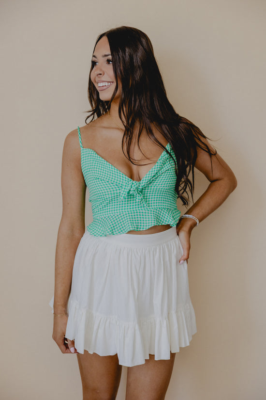 Portland Gingham Tank Green