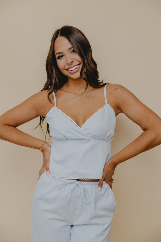 White Lotus Stripe Tank Top Blue