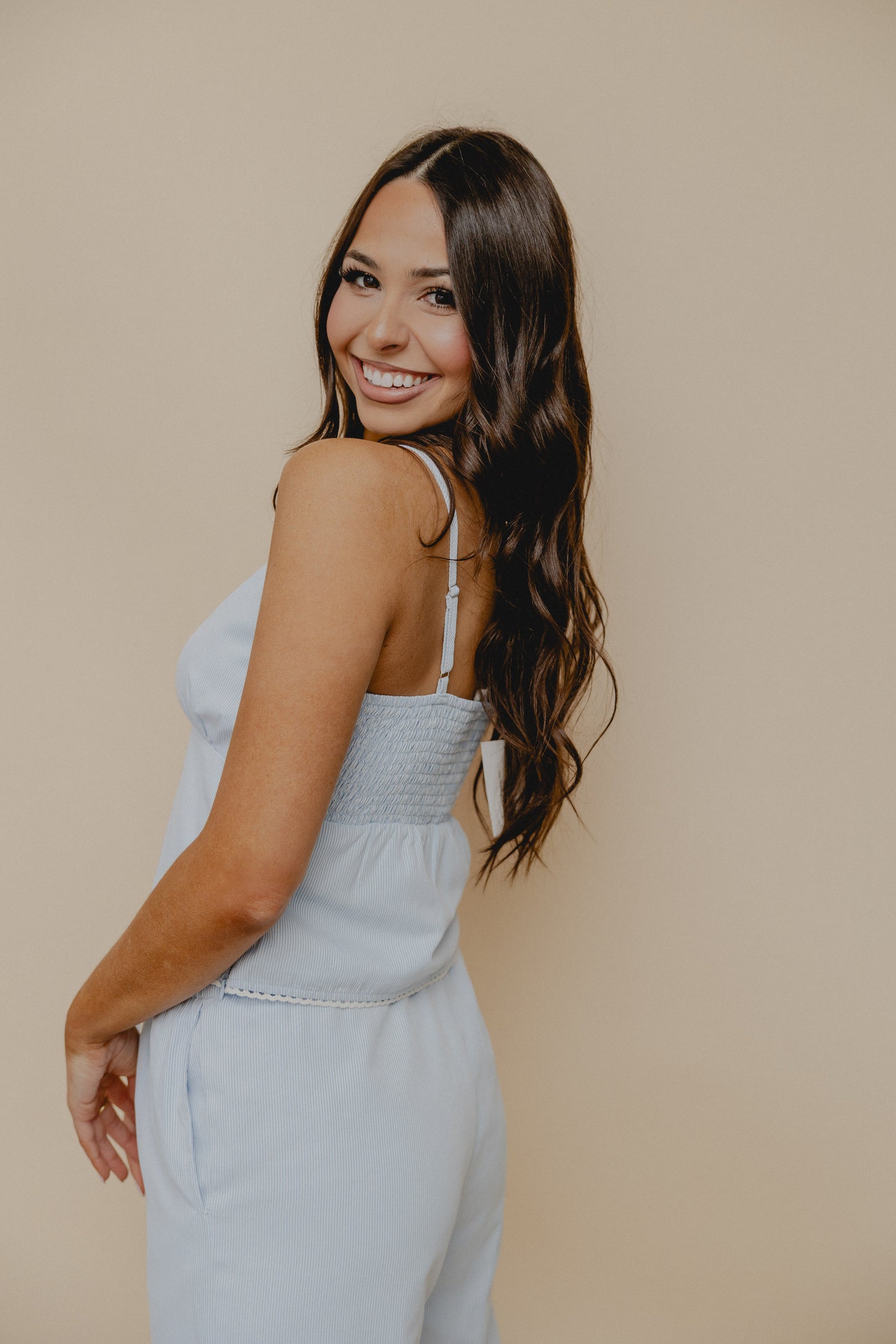 White Lotus Stripe Tank Top Blue