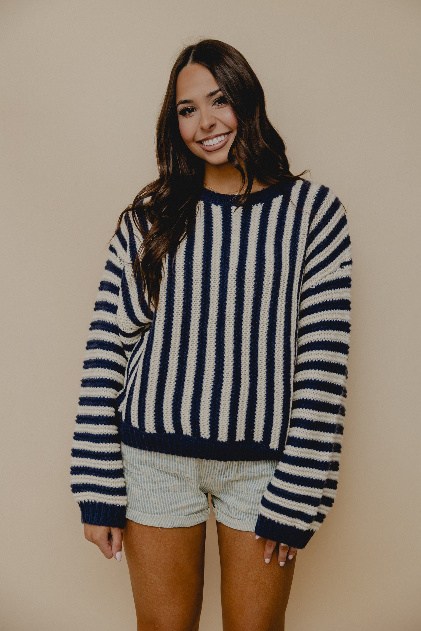 Encore Striped Sweater Midnight