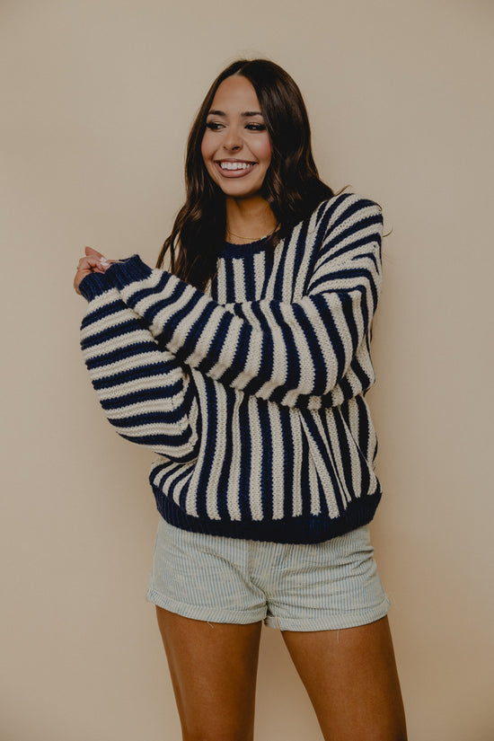 Encore Striped Sweater Midnight