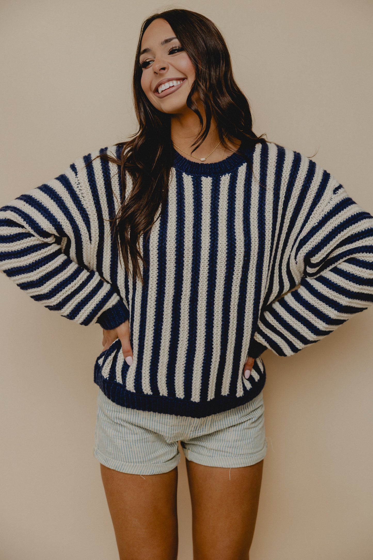 Encore Striped Sweater Midnight