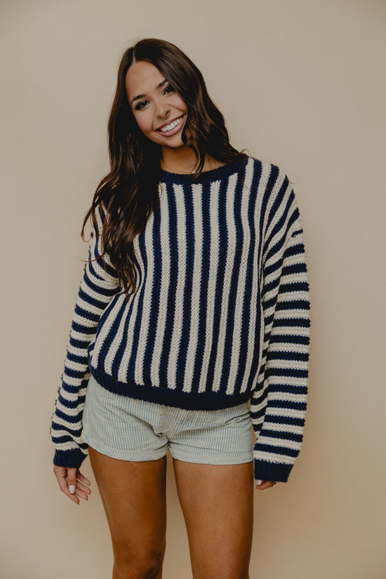 Encore Striped Sweater Midnight