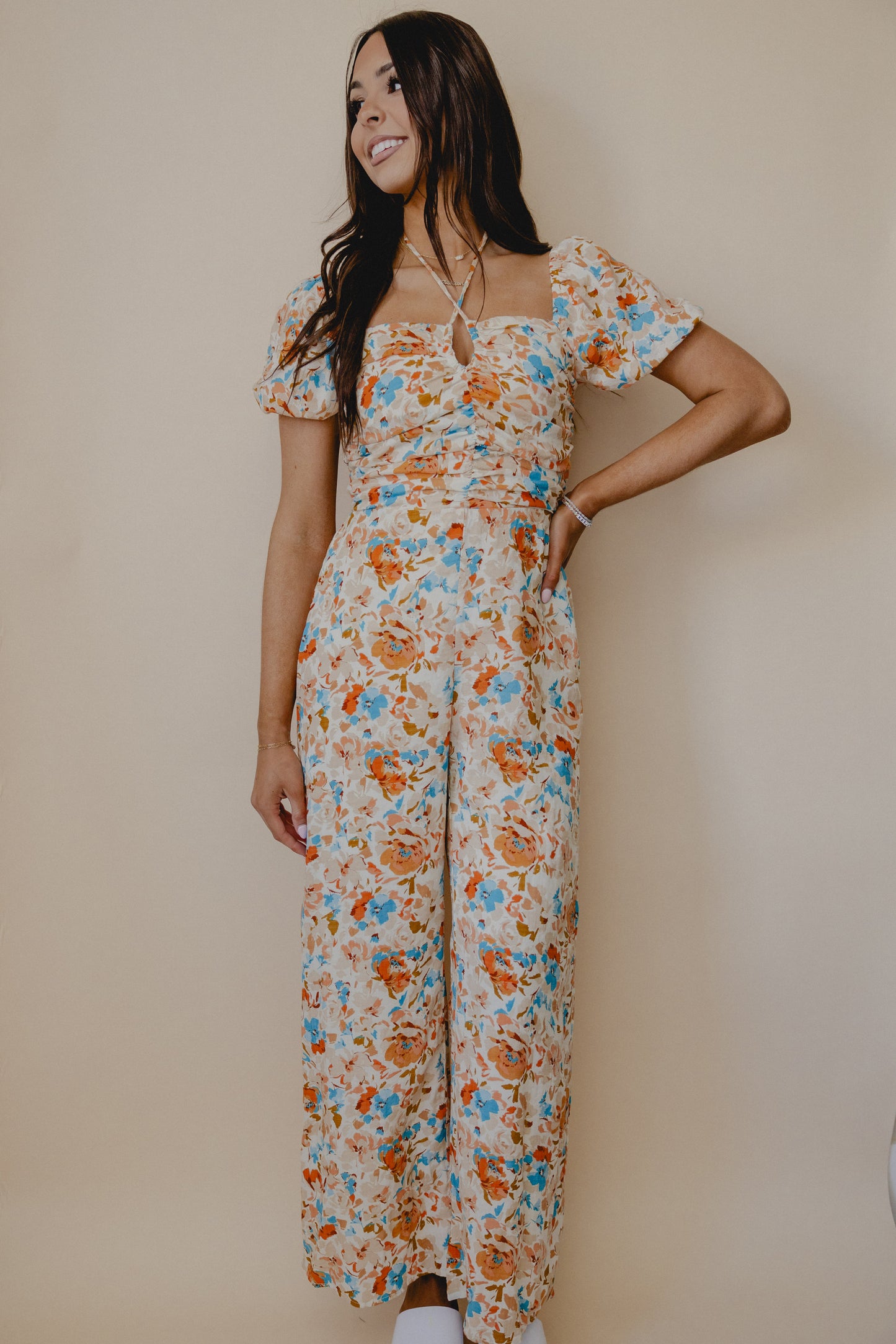 Camaraderie Halter Floral Jumpsuit Multi