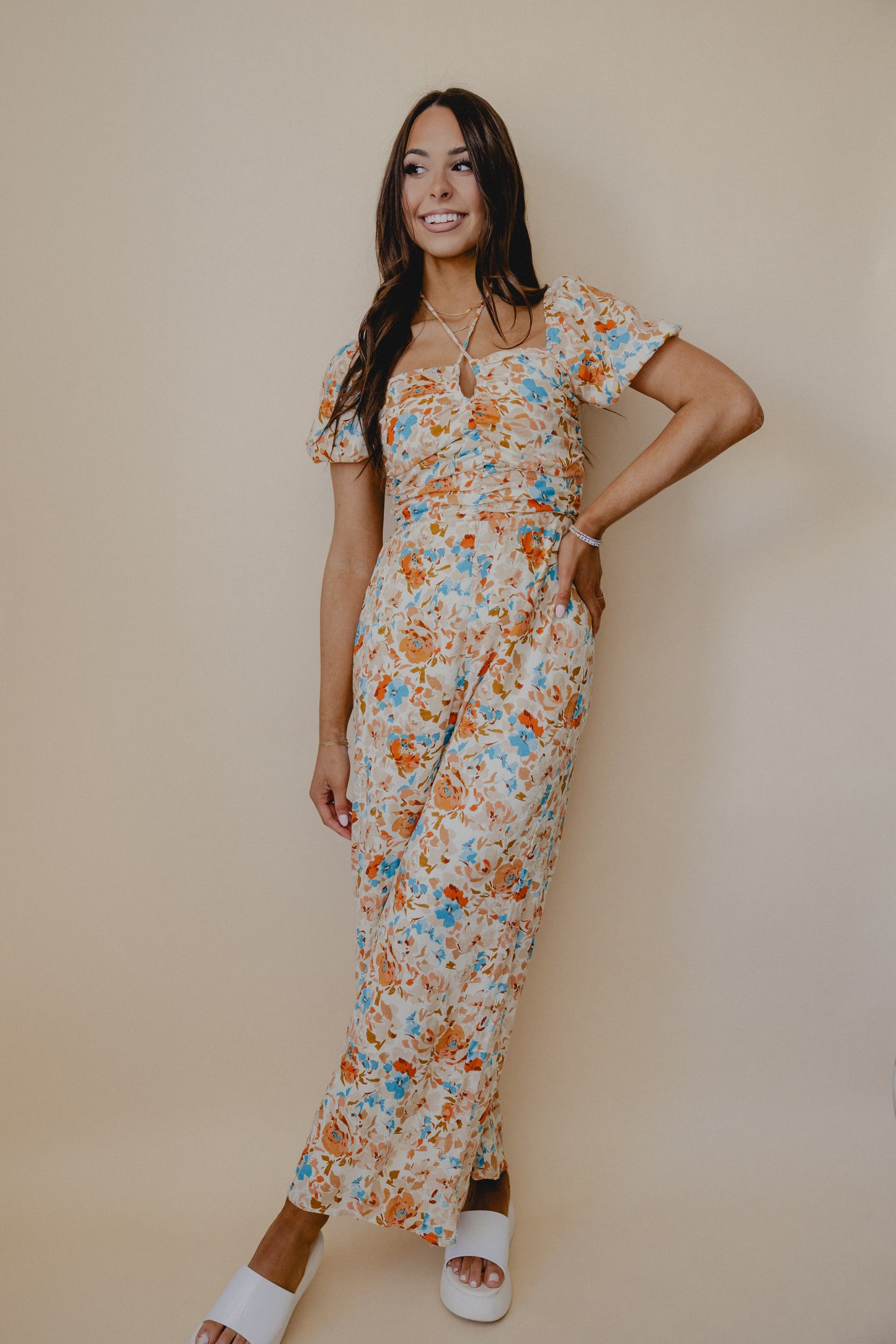 Camaraderie Halter Floral Jumpsuit Multi