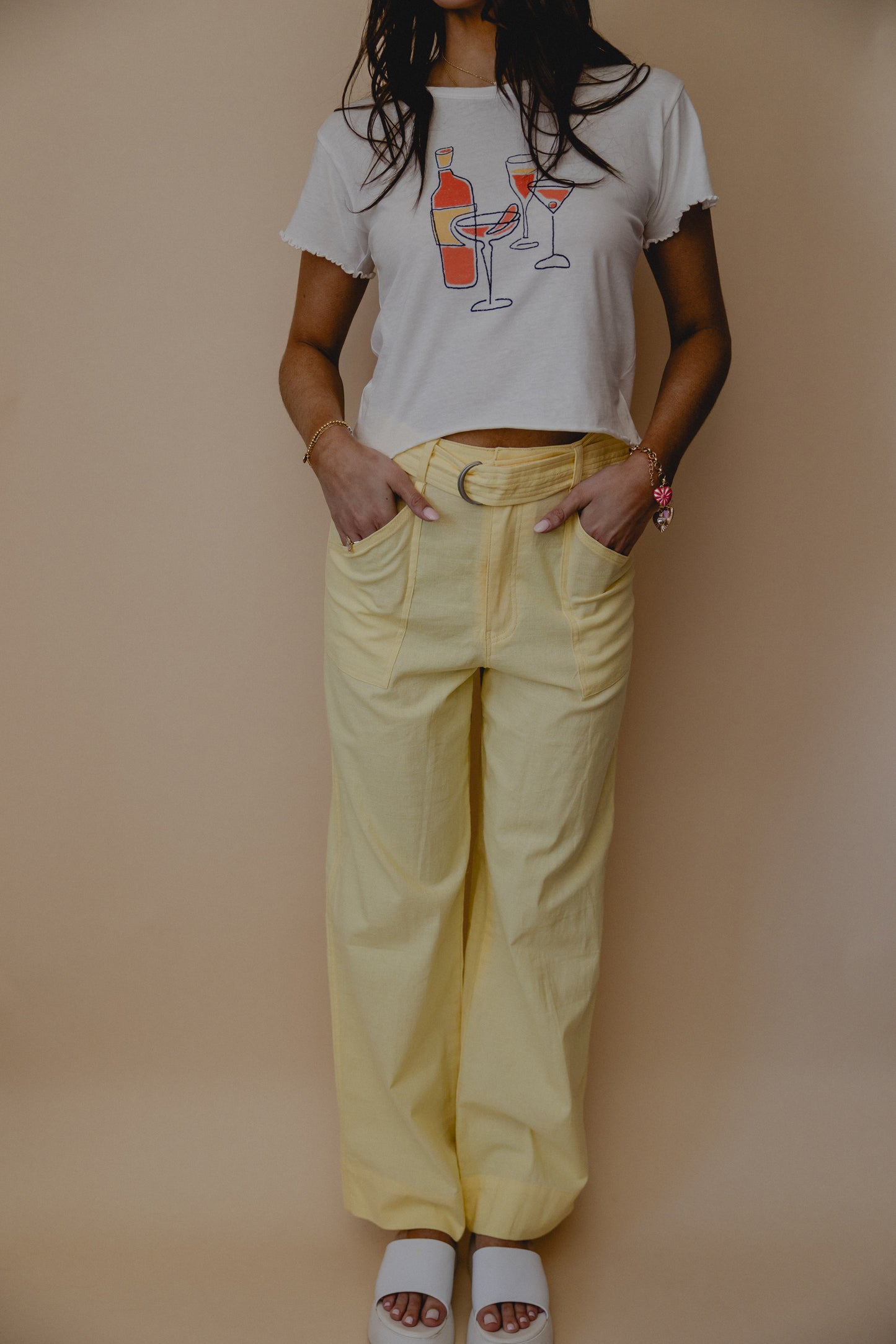 Lolani Belted Pants Yellow