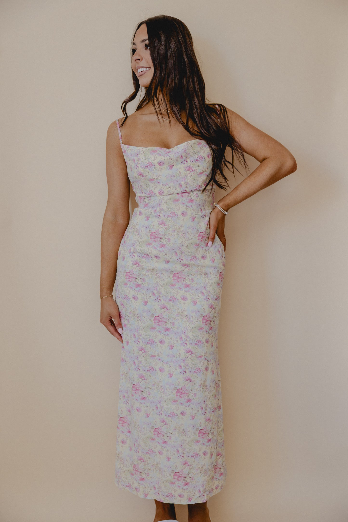 Songbird Back Tie Floral Maxi Dress Multi