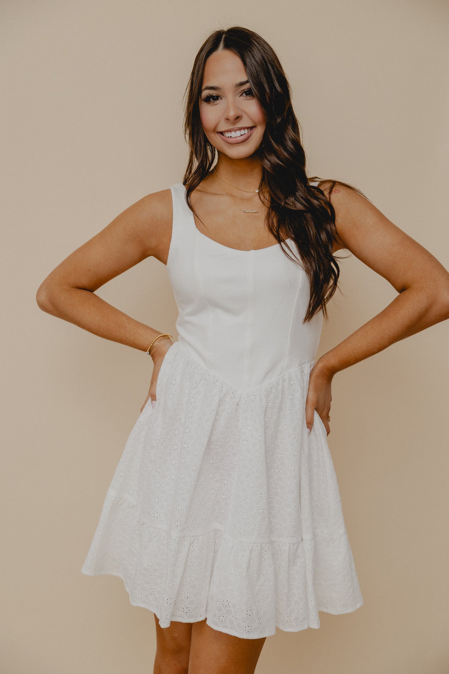 Little Reminders Corset Dress White