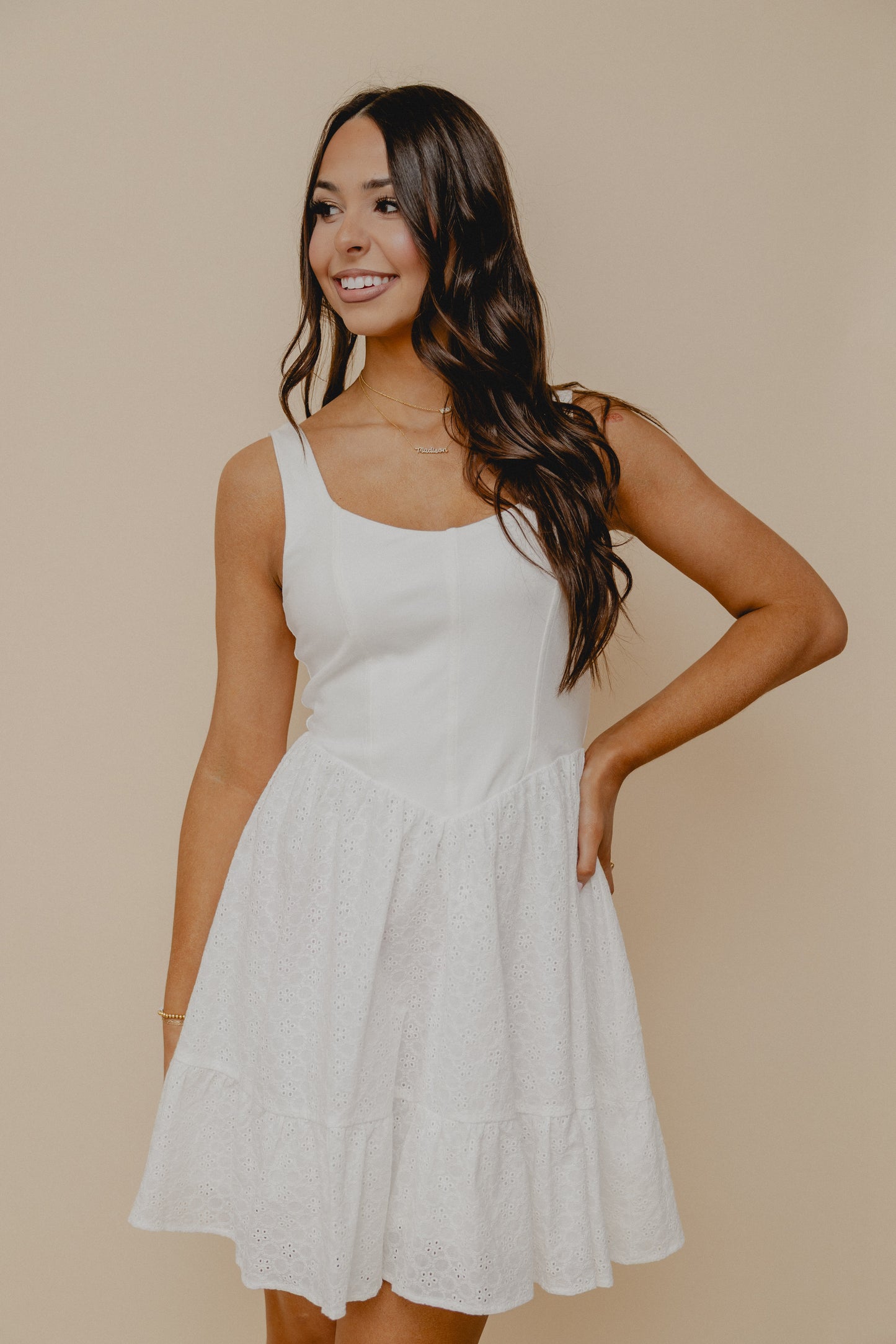 Little Reminders Corset Dress White