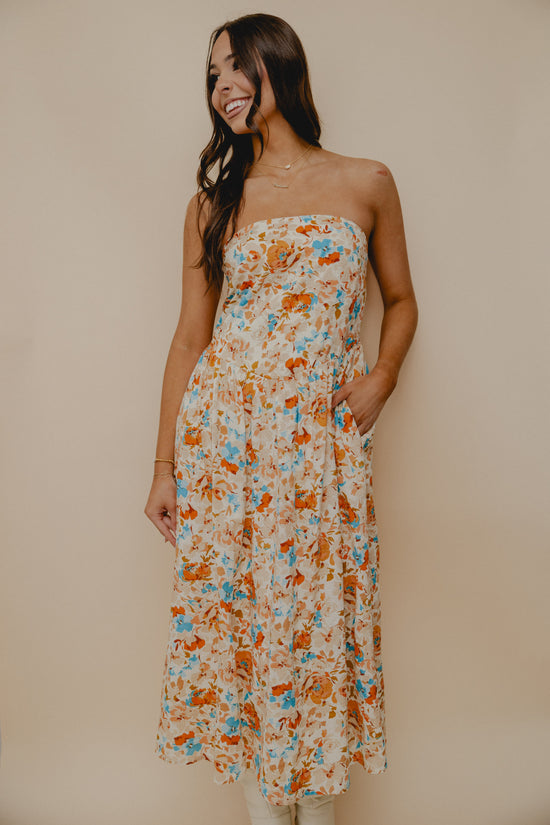 Sonoma Floral Strapless Midi Dress Multi