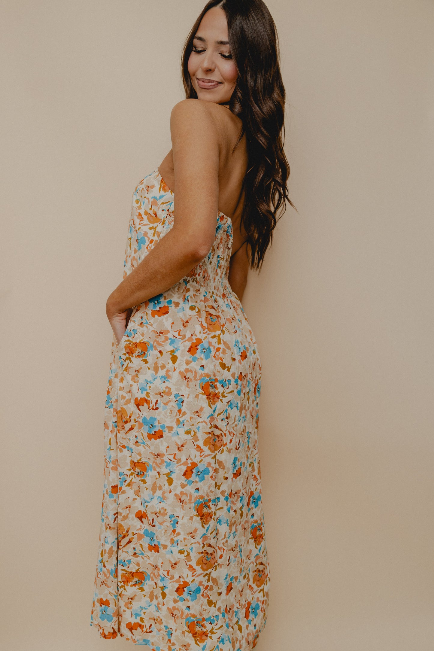 Sonoma Floral Strapless Midi Dress Multi