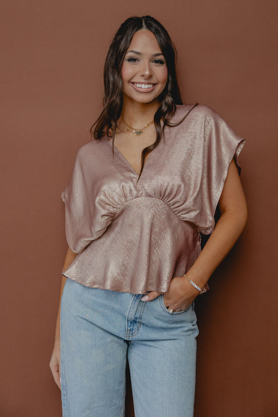 Not Okay Dolman Blouse Rose Pearl