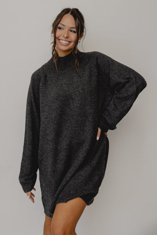 Carson Sweater Dress Charcoal