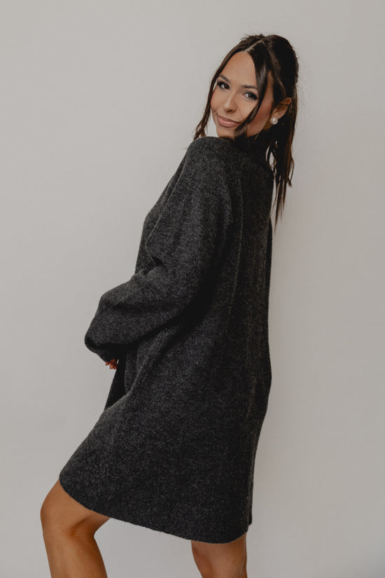 Carson Sweater Dress Charcoal