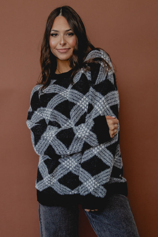 Brooke Plaid Sweater Black