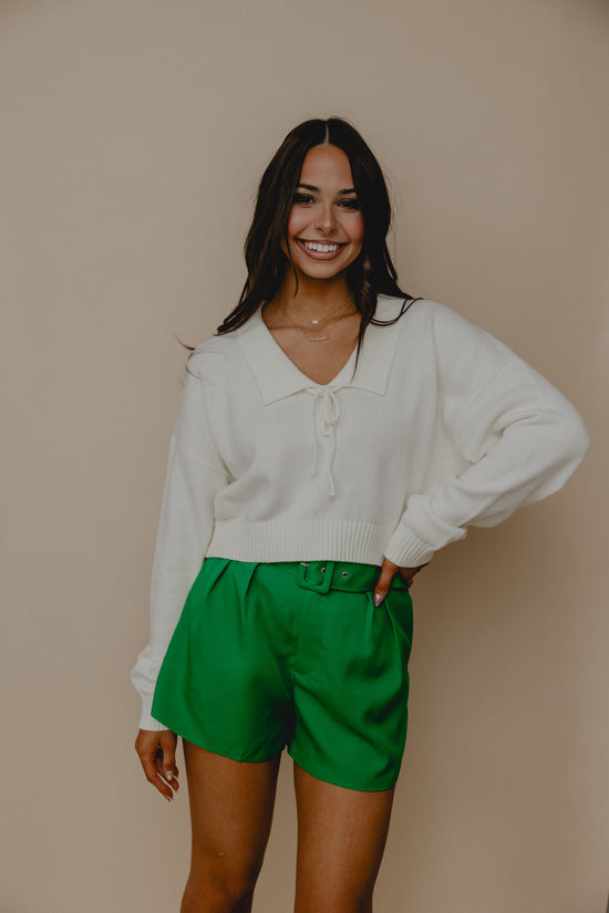 Prize Winner Belted Shorts Green