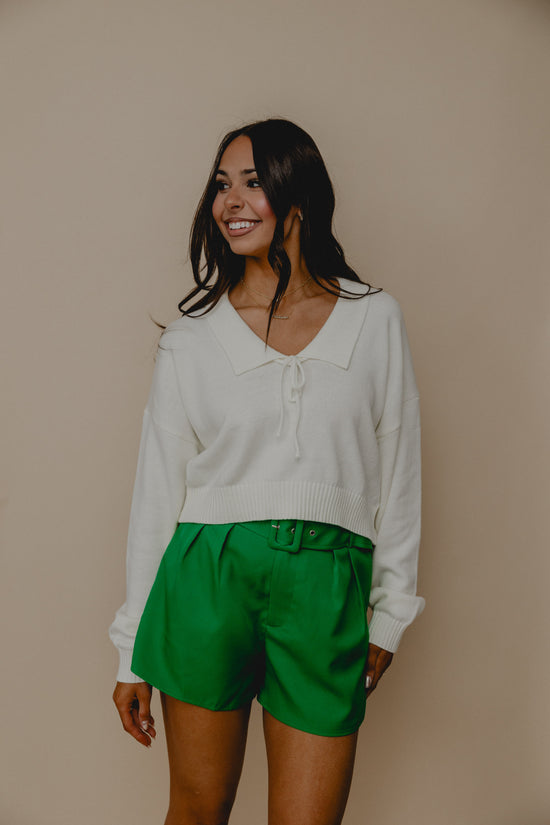 Prize Winner Belted Shorts Green