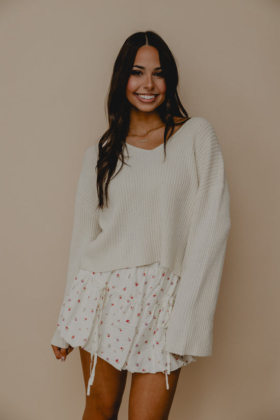 Julia Vee Neck Sweater Ivory