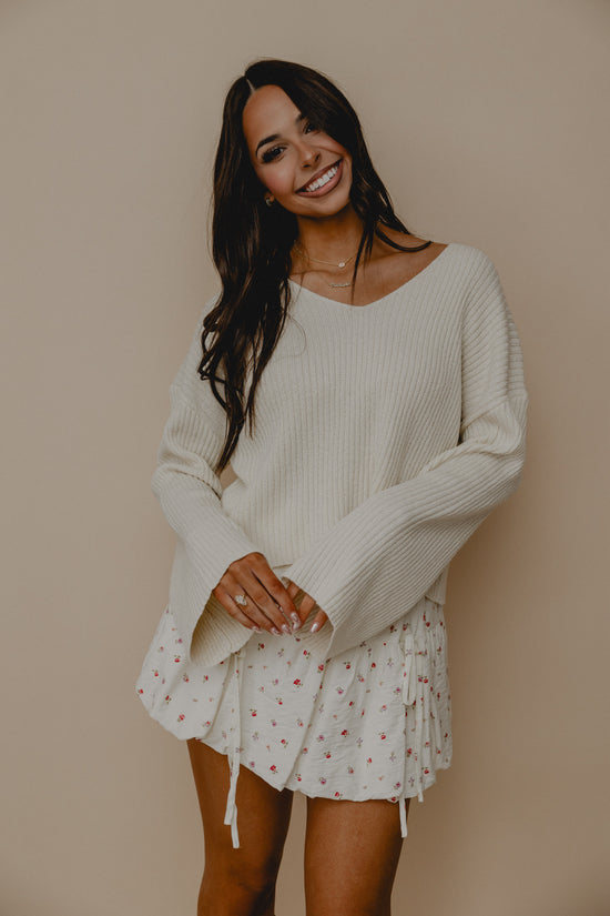 Julia Vee Neck Sweater Ivory