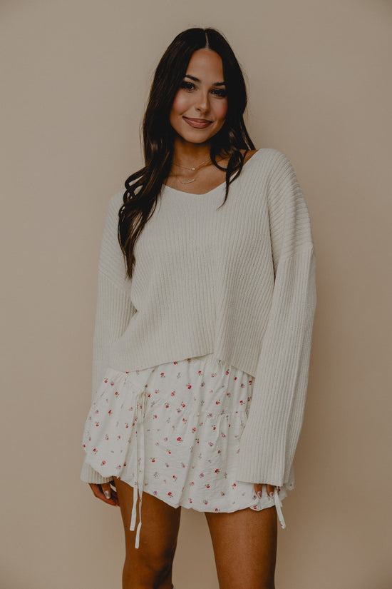 Julia Vee Neck Sweater Ivory