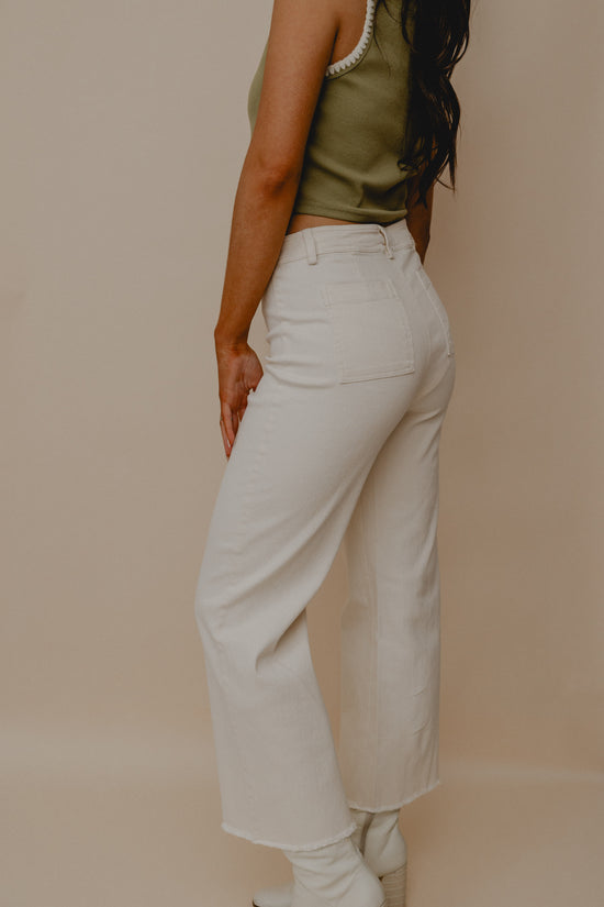 Prepster Wide Leg Denim Cream