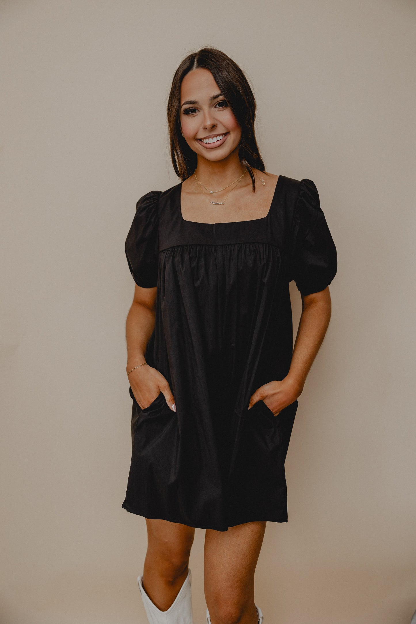 Midnight Cowboy Babydoll Romper Black