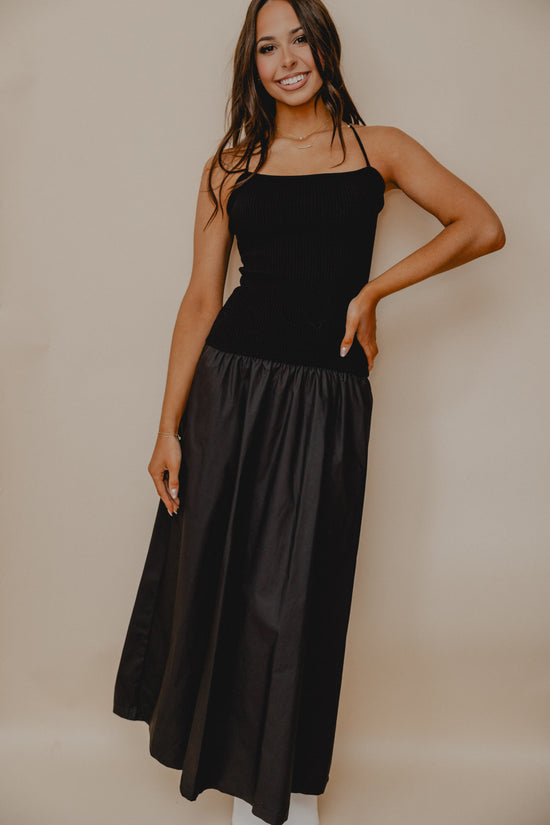 Les Fleurs Tie Back Maxi Black