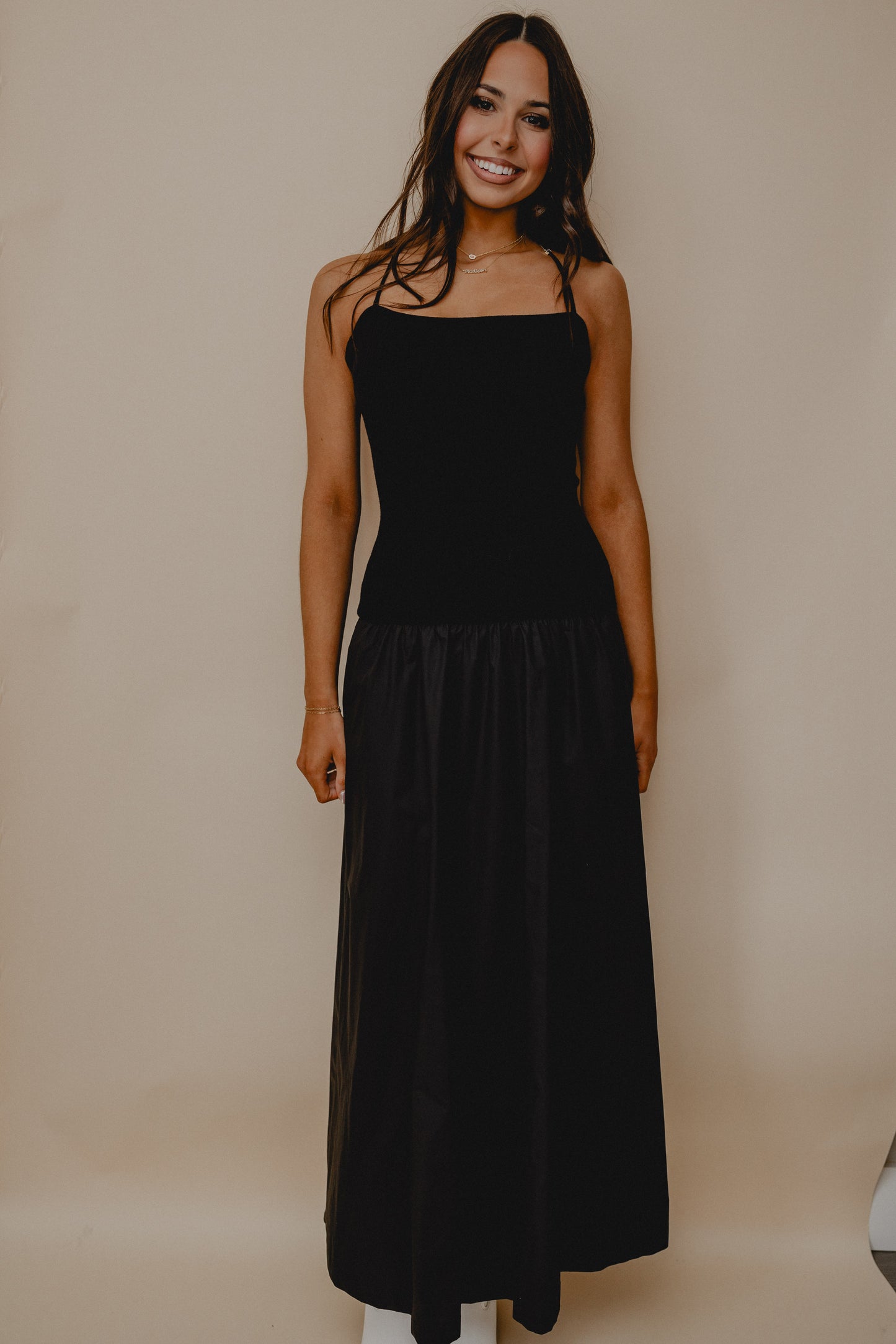 Les Fleurs Tie Back Maxi Black