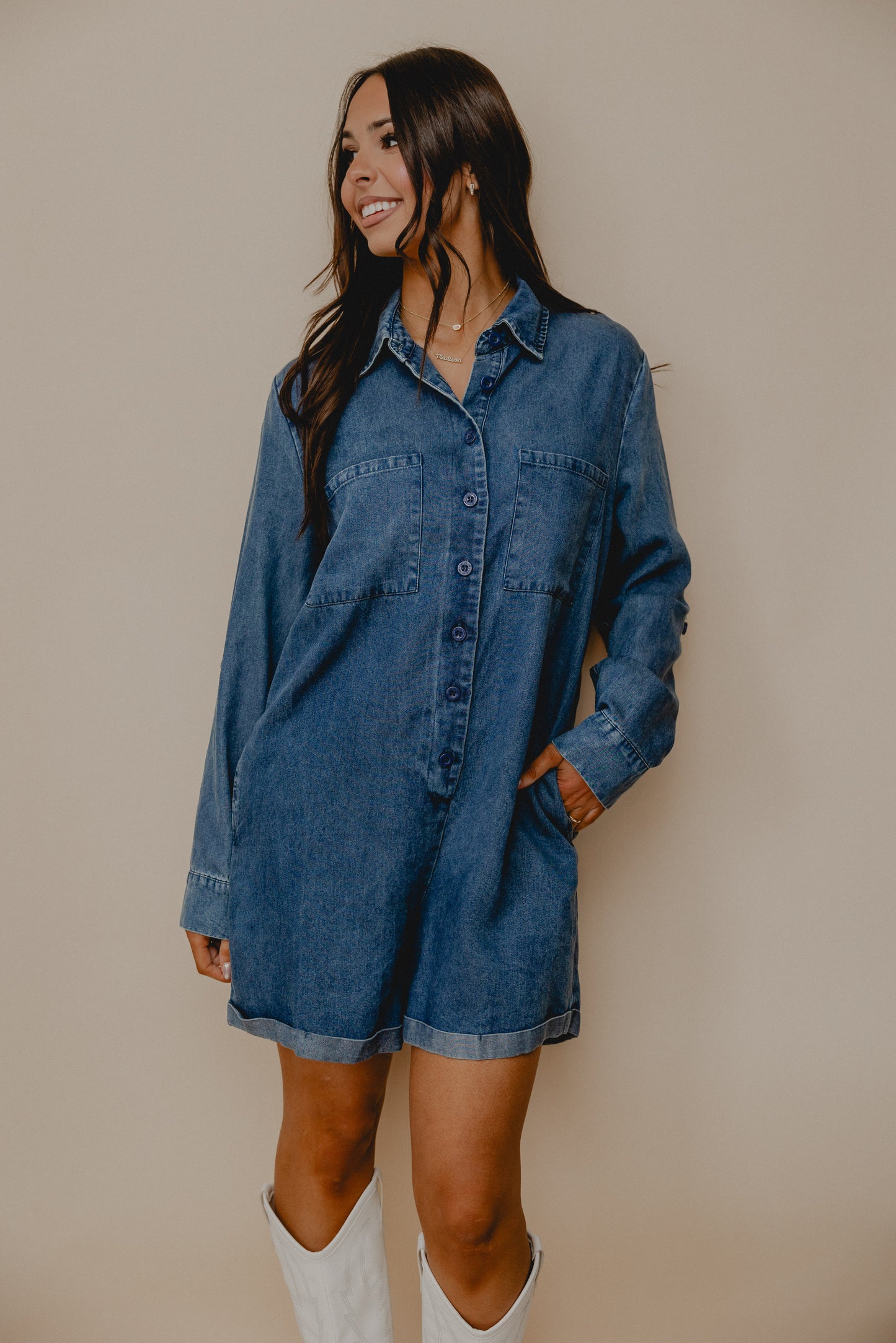 Halley's Comet Romper Chambray