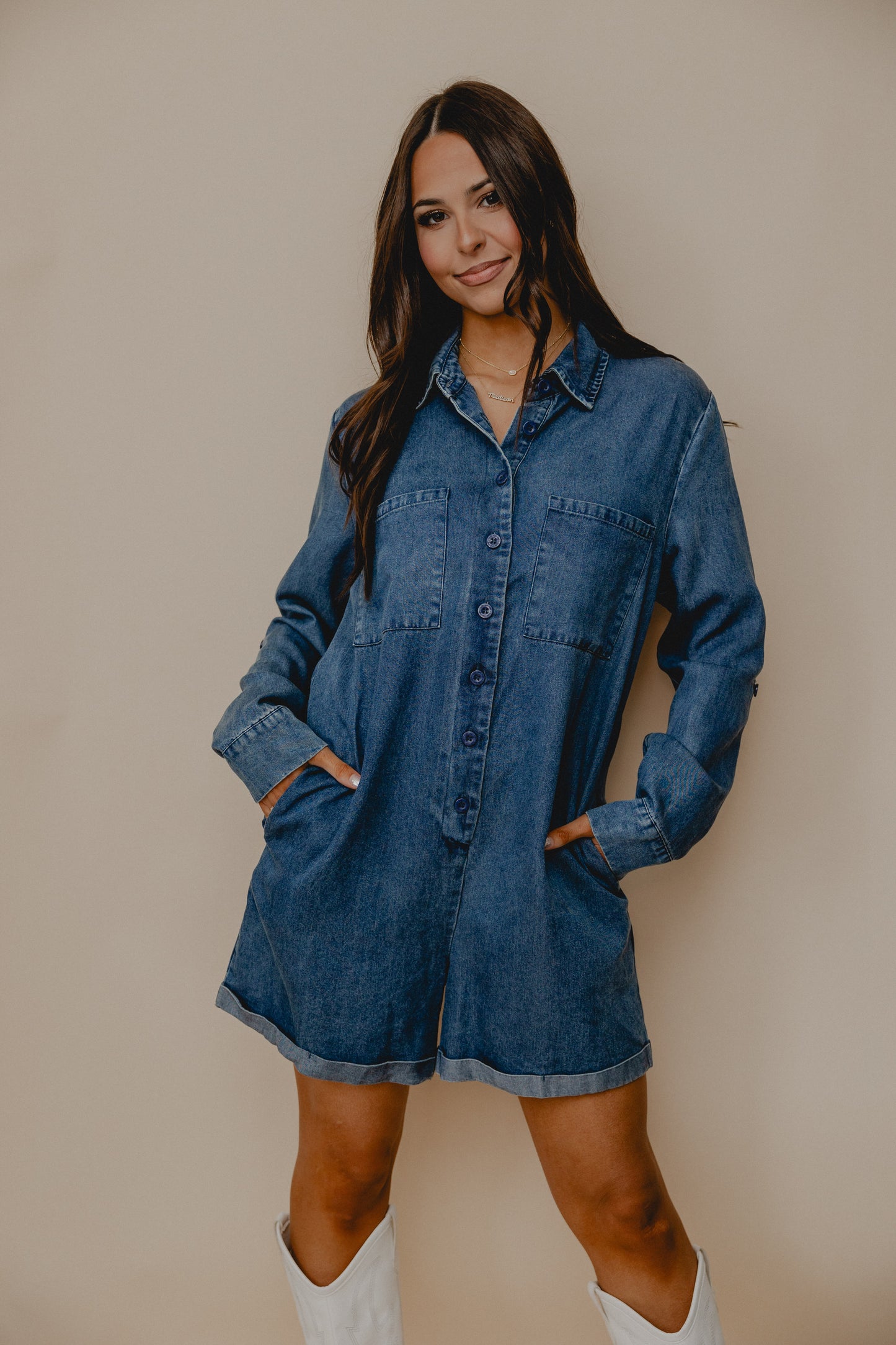 Halley's Comet Romper Chambray