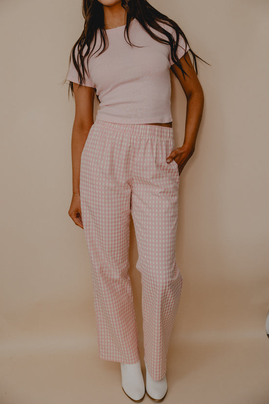 Last Call Gingham Pants Pink