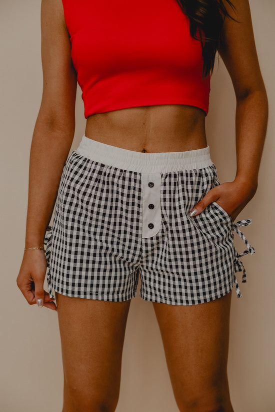 High Voltage Gingham Shorts Black