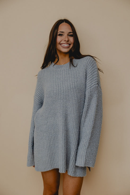 Your Needs Ribbed Sweater Sky Blue