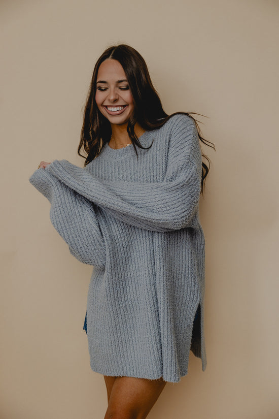 Your Needs Ribbed Sweater Sky Blue